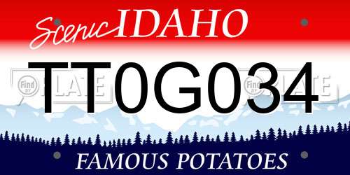 TT0G034 Idaho License Plate