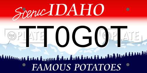 TT0G0T Idaho License Plate