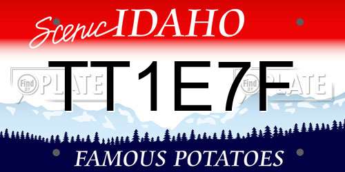 TT1E7F Idaho License Plate