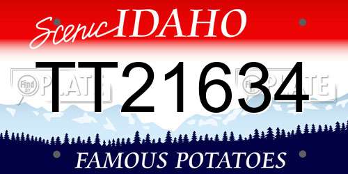 TT21634 Idaho License Plate