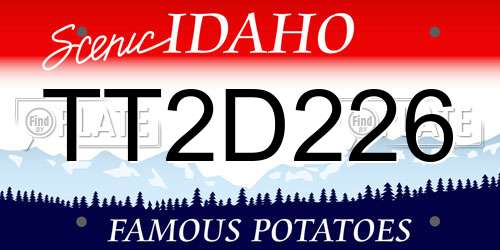 TT2D226 Idaho License Plate