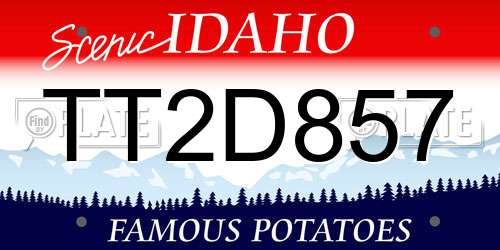 TT2D857 Idaho License Plate