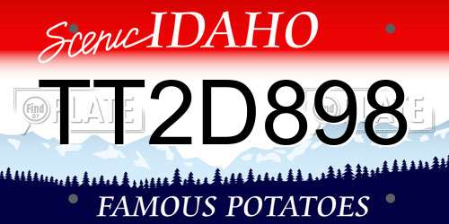 TT2D898 Idaho License Plate