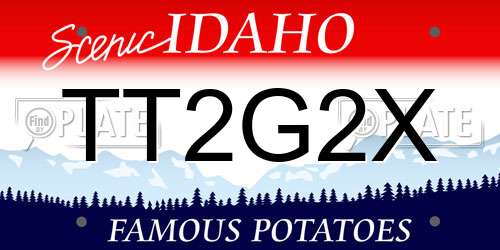 TT2G2X Idaho License Plate
