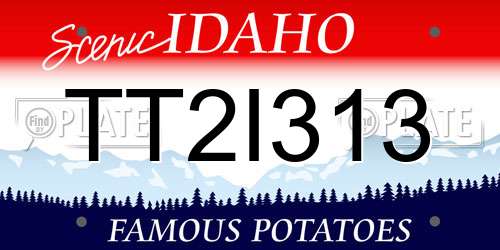 TT2I313 Idaho License Plate