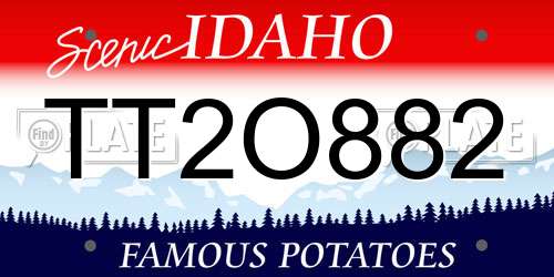 TT2O882 Idaho License Plate