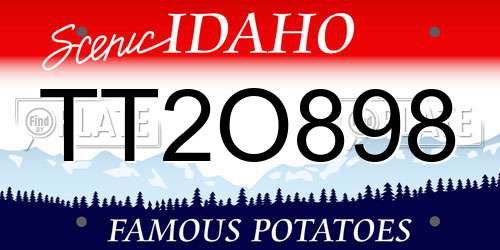 TT2O898 Idaho License Plate