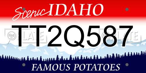 TT2Q587 Idaho License Plate