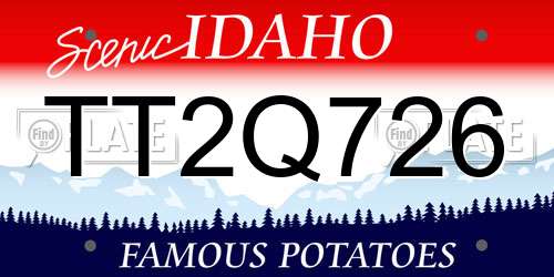 TT2Q726 Idaho License Plate
