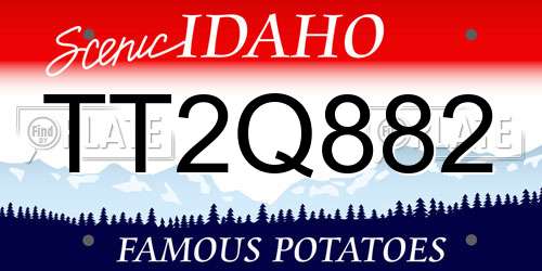 TT2Q882 Idaho License Plate