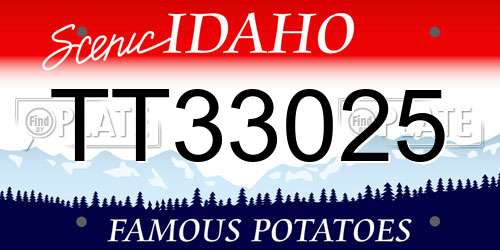 TT33025 Idaho License Plate