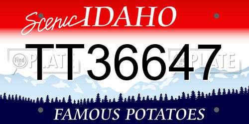 TT36647 Idaho License Plate