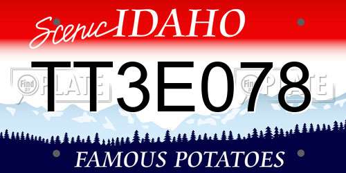 TT3E078 Idaho License Plate