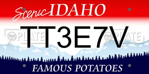 TT3E7V Idaho License Plate