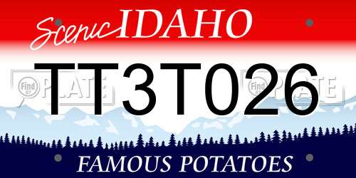 TT3T026 Idaho License Plate