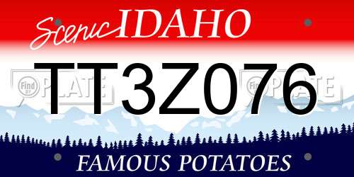 TT3Z076 Idaho License Plate