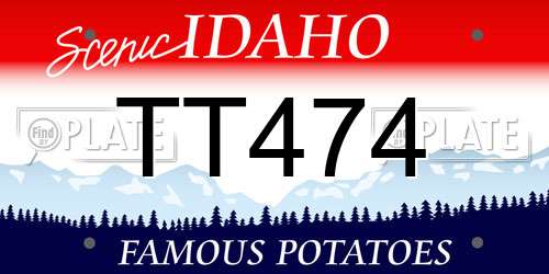 TT474 Idaho License Plate