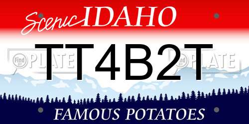 TT4B2T Idaho License Plate