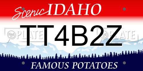 TT4B2Z Idaho License Plate