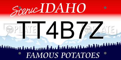 TT4B7Z Idaho License Plate