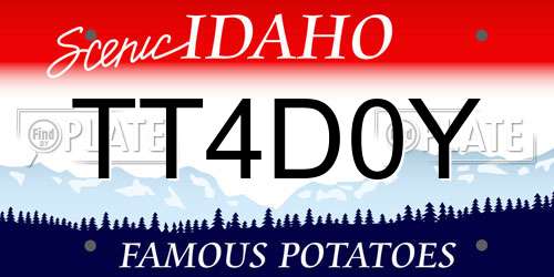 TT4D0Y Idaho License Plate