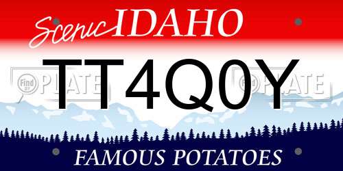 TT4Q0Y Idaho License Plate