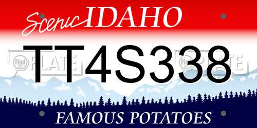 TT4S338 Idaho License Plate