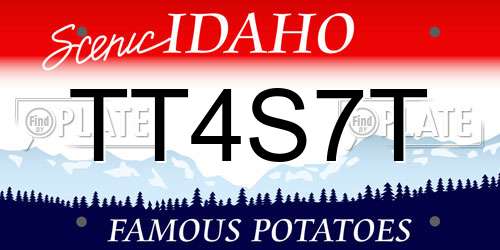 TT4S7T Idaho License Plate