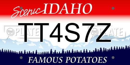 TT4S7Z Idaho License Plate