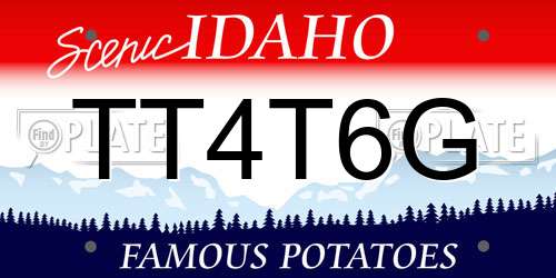 TT4T6G Idaho License Plate
