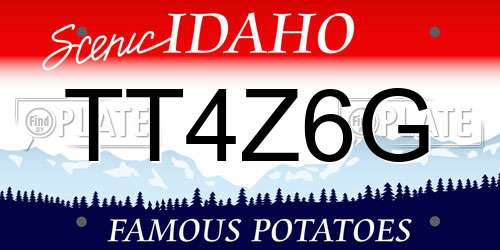TT4Z6G Idaho License Plate