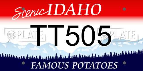 TT505 Idaho License Plate