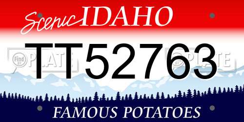 TT52763 Idaho License Plate