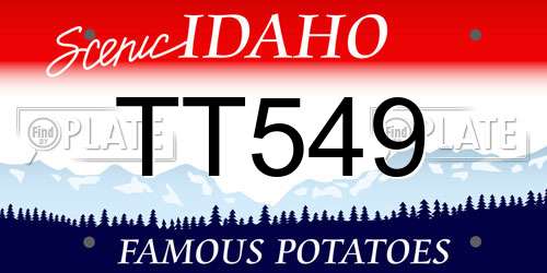 TT549 Idaho License Plate