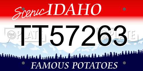 TT57263 Idaho License Plate