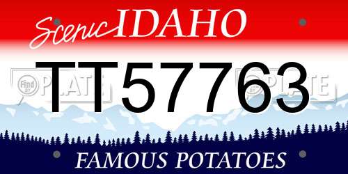 TT57763 Idaho License Plate