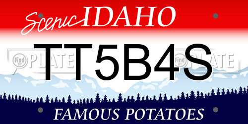 TT5B4S Idaho License Plate