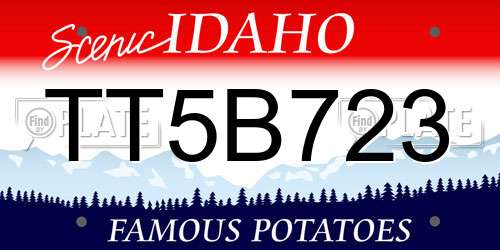 TT5B723 Idaho License Plate