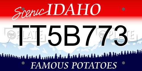 TT5B773 Idaho License Plate