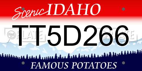 TT5D266 Idaho License Plate