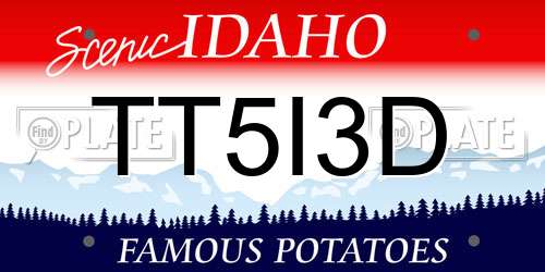 TT5I3D Idaho License Plate