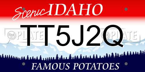 TT5J2Q Idaho License Plate