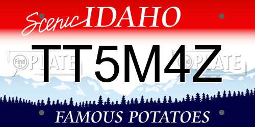 TT5M4Z Idaho License Plate