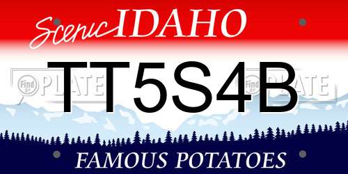 TT5S4B Idaho License Plate