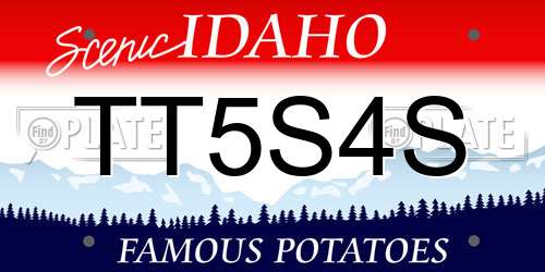TT5S4S Idaho License Plate