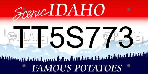 TT5S773 Idaho License Plate