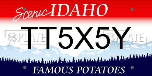 TT5X5Y Idaho License Plate