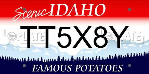 TT5X8Y Idaho License Plate