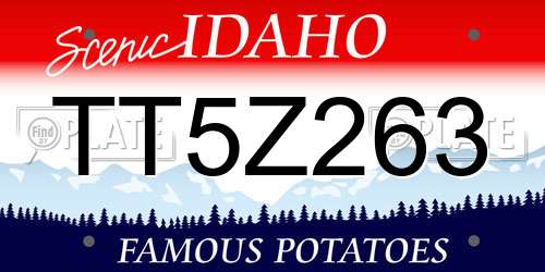 TT5Z263 Idaho License Plate