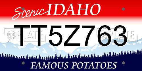 TT5Z763 Idaho License Plate